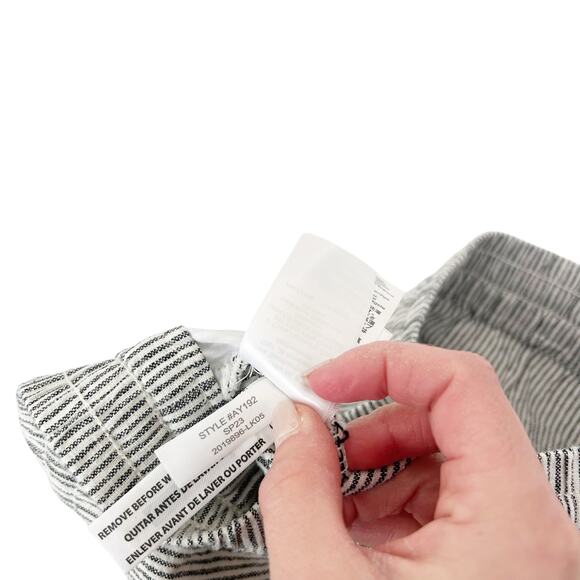 J. Crew Striped Linen Cotton Blend Drawstring Pants Sz 8 - Picture 4 of 5